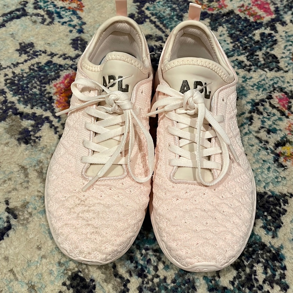 APL athletic propulsion labs. Light weight pink running shoes